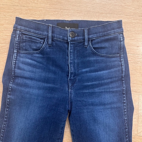 3x1 NYC Eleta 1507 Dark Wash Straight Leg Raw Hem High Waist Jeans Size 25 - Picture 5 of 11